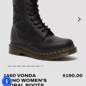 Dr. Martens Black Embroidered Women's Boots